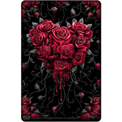 Image of Spiral Bleeding Heart Greet Tin Metal Cards L