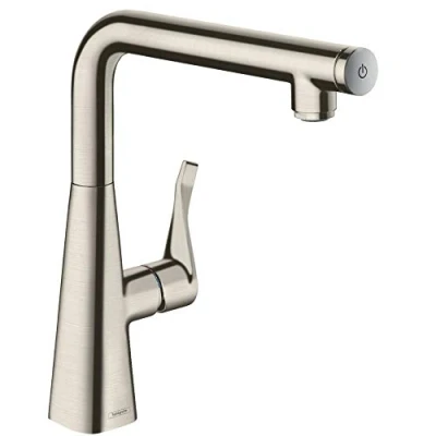 Image of hansgrohe Metris Select Kitchen Tap 260, selectable Swivel Range, stainless steel