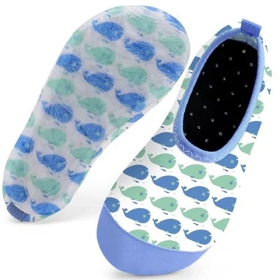 Image of Kids Swim Water Shoes for Girls Toddlers Baby Aqua Socks Quick Dry Pool Beach Barefoot Children（BabyWhales Blue 28/29