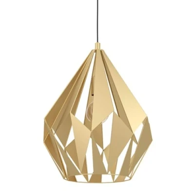 Image of EGLO Carlton pendant light, one bulb, gold, Ø 38.5 cm