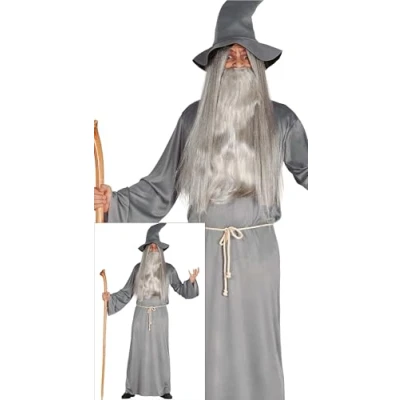 Image of FIESTAS GUIRCA Adult Wizard Costume, Grey Size L 42 44