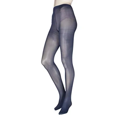Image of 2 Pair Navy 40 Denier Tights With Comfort Top Ladies Small/Medium Charnos