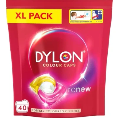 Image of Dylon Colour: Colour Caps (40 wash Loads), for all Coloured Clothes, Laundry Detergent Pods to Protect Colours, renewing in every with optimal results 10 washes
