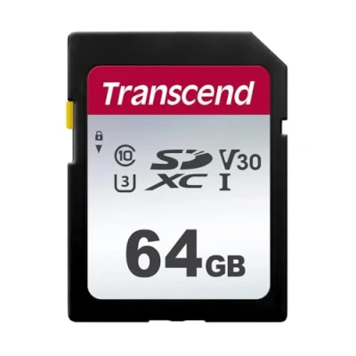 Image of Transcend 64GB SDXC 300S Memory Card UHS I, C10, U1, V30, 4K, Full HD, Up to 100/40 MB/s (Ideal for Digital Cameras) TS64GSDC300S