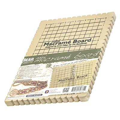Image of Beadsmith Mini Macrame Board with Instructions 6 inchx9 inch,Beige