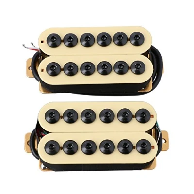 Image of LYWS Ceramic Magnet Electric Guitar Pickup Humbucker Neck &amp; Bridge Invader Style (Ivory)