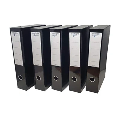 Image of 5 x Box File, Classic Eastlight, High Gloss Laminated Paper Foolscap Black