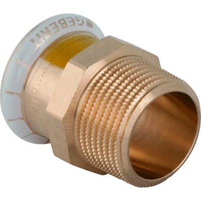 Image of Geberit Mapress Copper Press Fit Adaptor with Male Thread (Gas) 22mmx1&quot; 34677