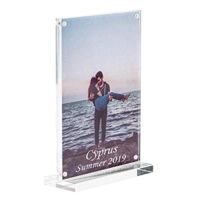 Image of Personalised 5&quot;x7&quot; Acrylic Photo Frame Engraved With Your Custom Text
