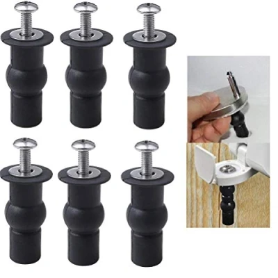 Image of nuoshen 6 Pack Toilet Seat Screws，Toilet Fittings Hinges Expanding Rubber Top Nuts Screw Fixings Fix WC Blind Hole