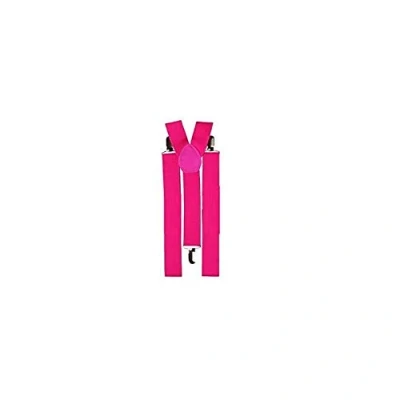 Image of Pair of Neon Skinny Braces (Suspenders) Unisex Adjustable Hot Pink