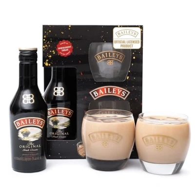 Image of Baileys Gift Set Irish Cream Liqueur 20cl, 2x Glasses Official Miniature and Tumbler, Christmas Alcohol Sets for Women, Men, Stocking, Secret Santa Mum Gifts