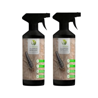 Image of EcoWidow Silverfish Repellent Natural, Non Toxic Pest Control Spray, Long Lasting, Eco Friendly Solution 500ml (Pack of 2)