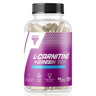 Image of TREC Nutrition L CARNITINE + Green Tea Extract 90 Capsules High Strength Weight Loss Fat Burner Slimming &amp; Muscle Definition