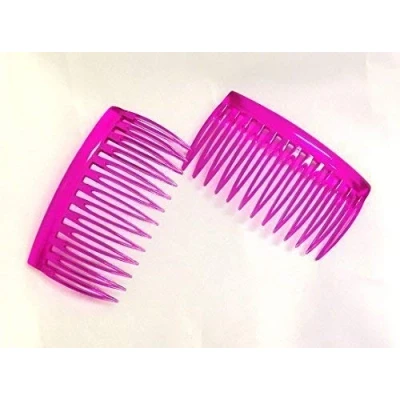 Image of 2 x Cerise Pink Small Side Combs Hair Slides Wedding Facinator French Plait