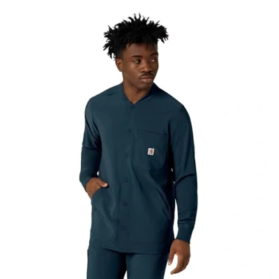 Image of Carhartt Men&#039;s Rugged Flex Modern Fit Fluid Resistant Bonded Fleece Jacket, Navy, L
