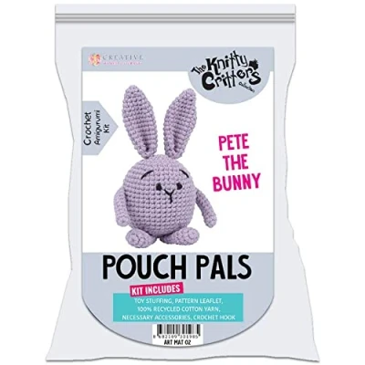 Image of Knitty Critters The Pouch Pals Pete Bunny