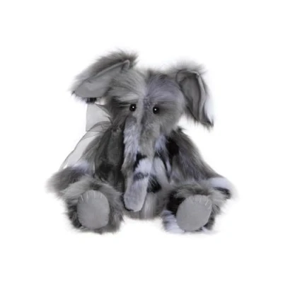 Image of Charlie Bears 2024 Earl Stuffed Elephant Teddy Bear Grey Fully Jointed Collectable Cuddly Soft Toy Gift Animal Safari