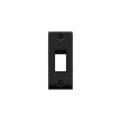 Image of Click Deco 1G MiniGrid Single Aperture Unfurnished Architrave Plate Matt Black Inserts