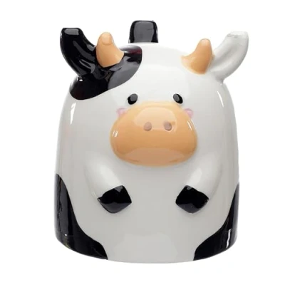 Image of Puckator Bramley Bunch Farm Cow Upside Down Ceramic Shaped Tea Coffee Mug Funny Home Accessories Cute Gifts for Girlfriend Large Mugs Men Women Hot Drinks Cups Presents Secret Santa Gift