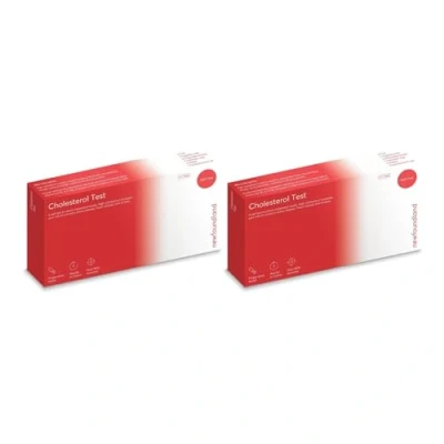 Image of Cholesterol Levels Test Kit Lipid Profile Analysis 99% Accurate Home for Total Blood Sample Testing CE Certified 2 Pack
