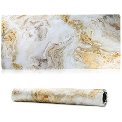 Image of Jahosin Large Gaming Mouse Pad with Stitched Edges,[27.5x11.8In] Extended Non Slip Natural Rubber Base for Gamer/Desktop/Office/Home (70x30 Marble)