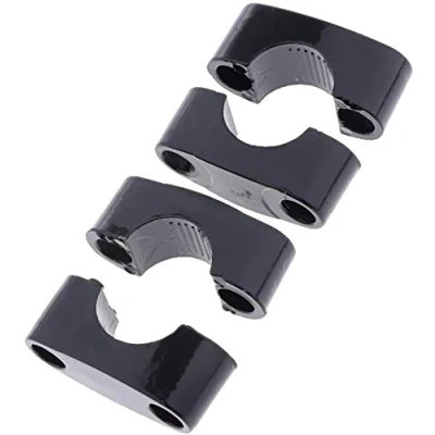 Image of Black Aluminum Alloy 22mm Handlebar Fat Bar Riser Mount Clamp Adaptor Universal Motorbike Quad Bike