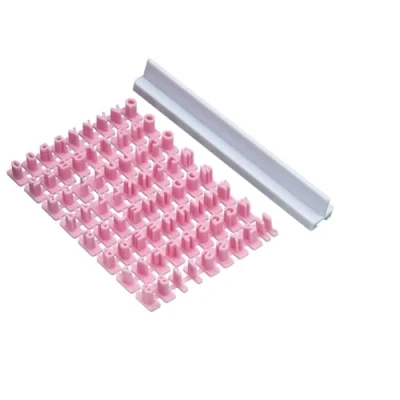 Image of KitchenCraft Sweetly Does It Fondant Letter Cutters, Plastic, Cake Decorating Set with 73 Alphabet Icing Embosser Stamps, Pink