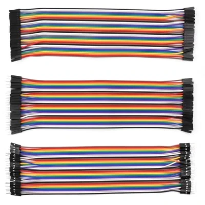 Image of 120 Pcs Multicolored Dupont Wire, Jumper Wire Cable 40pin Male to Female,40pin Female Male, Breadboard Ribbon Cables Cables,Compatible for Arduino