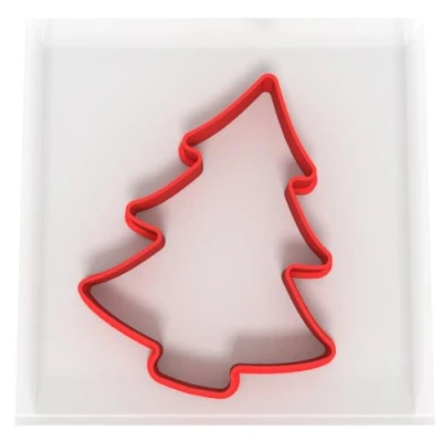 Image of Custom Cutters Christmas Tree Shape Cookie Cutter Large Plastic for Baking, Fondant, Clay, Pastry, Icing, Jewellery (10CM)