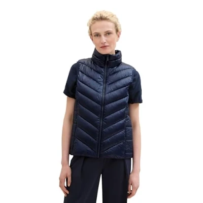 Image of TOM TAILOR Women&#039;s 1041486 Vest, 10668 Sky Captain Blue, M