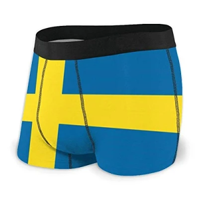 Image of 934 Men&#039;S Underwear Trunks Sweden Flag Boxers Shorts Fitted Soft Boxer Briefs L