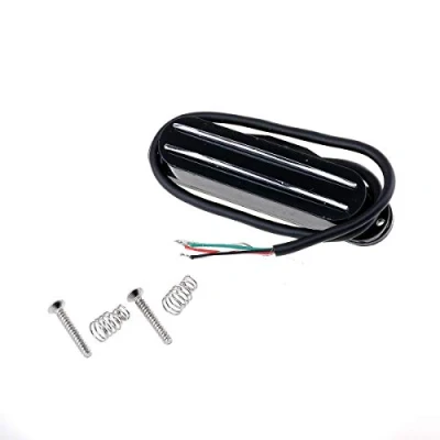 Image of Musiclily Dual Hot Rail High Output Guitar Single Coil Sized Humbucker Pickups for Fender Squier Strat, Black