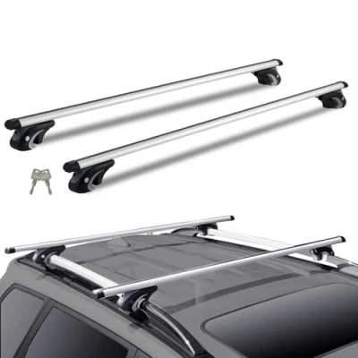 Image of VEVOR Universal Roof Rack Cross Bars, 135 cm (53.2 inch) Aluminum Crossbars, Fit Raised Side Rail with Gap, 90KG Load Capacity, Adjustable Crossbars Locks, for SUVs, Sedans, and Vans