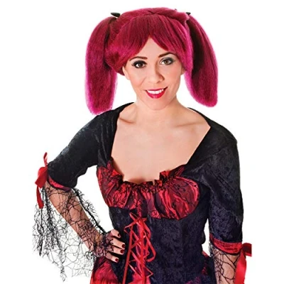 Image of Bristol Novelty BW795 Steampunk Wig For Women Burgundy Accessory, Purple, One Size