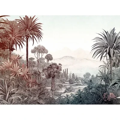 Image of Stories of Life Mural Tropical Scene 399031