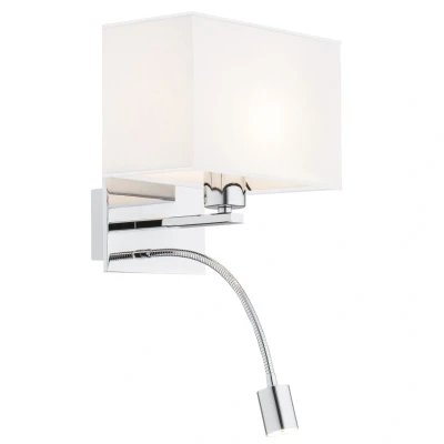 Image of Hilary Reading Wall Light White, Chrome 560lm 3000K