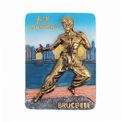 Image of 3D Bruce Lee Hongkong China Fridge magnet Travel Souvenir Gift,Home &amp; Kitchen Decoration Magnetic sticker refrigerator collection