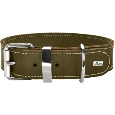 Image of HUNTER Collar Aalborg Special, 40 67271 Soft genuine cow leather, olive
