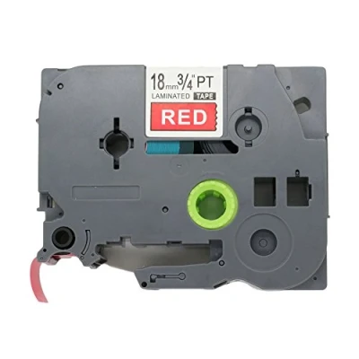 Image of Fassport 1 Pack White on Red Label Tape Compatible for Brother P Touch TZ 445 TZe 18mm 3/4&quot;