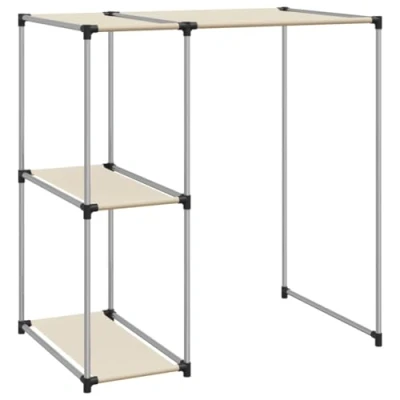 Image of vidaXL Storage Rack over Washing Machine Cream Iron Bathroom Shelf Space Saver