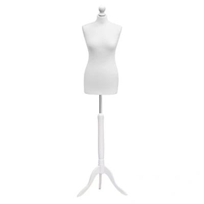 Image of Female Tailors Dummy Bust Size 14/16 Dressmakers Fashion Mannequin Students White With Tripod Stand