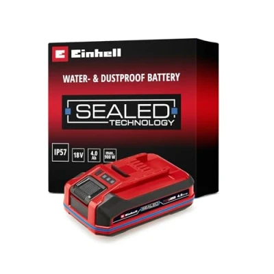 Image of Einhell Power X Change Plus 18V Sealed 4.0Ah Lithium Ion Battery 2nd Generation, IP57 Waterproof &amp; Dust Protection Universally Compatible with All PXC Tools and Garden Machines