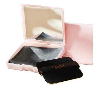 Image of Oil Blotting Sheet, 200 Pcs Paper for Oily Skin with Mirror Case and Self Adhesive Powder Puff, Added Charcoal Absorbency Removal of Facial Oil, Sebum &amp; Grease, 7x6.2 cm, Pink