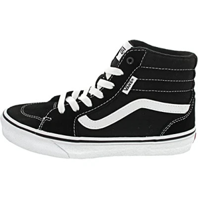 Image of Vans Unisex Kids Yt Filmore Hi Sneaker, Suede Canvas Black White, 13 UK
