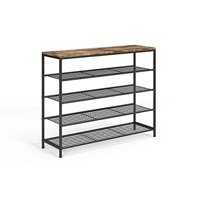 Image of Vicco Shoe bench Fyrk, Rustic oak/Black, 100 x 80 cm