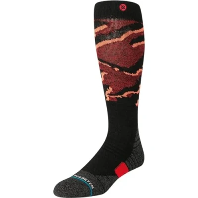 Image of Stance Pelter Snow Socks Black Patterned Merino Wool Medium