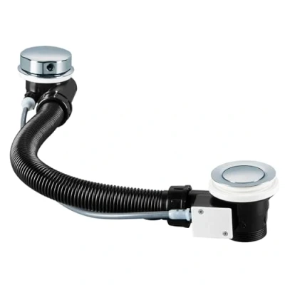 Image of Upgraded Bath Waste and Overflow Kit Chrome Pop Up Plug Drain (Bathwaste)
