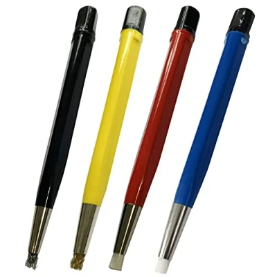 Image of 4 SCRATCH BRUSH SET : Brass Steel Nylon Fiberglass Watch Repair Rust Clean Tool (40)