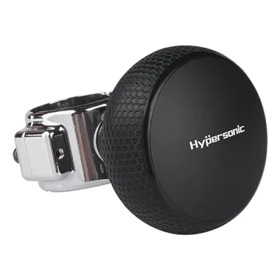 Image of Hypersonic Large Steering Wheel Knob, Spinner, Smooth and Durable Power Handle With Bearing Fits Cars, Trucks, Tractors, Boat, Mowers Forklifts (Black)